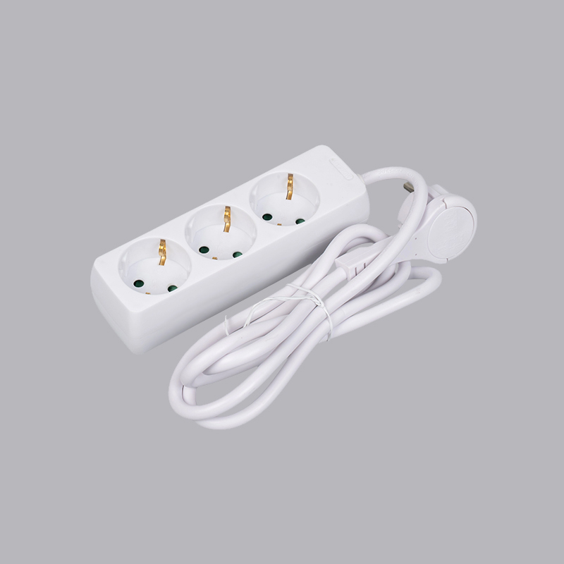 LOB-03L Nemecký typ pravouhlého 3-cestného napájacieho pásika so sťahovacím krúžkom Multi-Socket