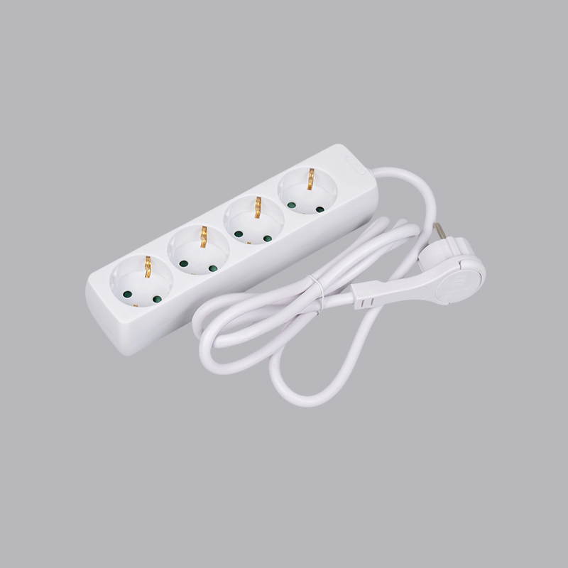 LOB-04L Nemecký typ pravouhlého 4-cestného napájacieho pásika so sťahovacím krúžkom Multi-Socket