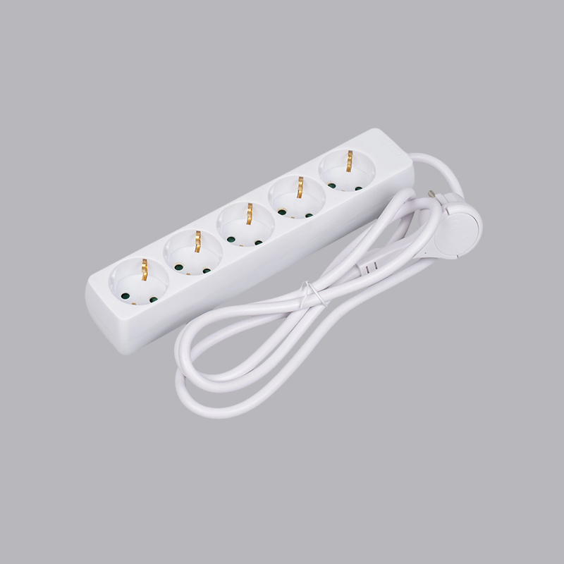 LOB-05L Nemecký typ pravouhlého 5-cestného napájacieho pásika so sťahovacím krúžkom Multi-Socket