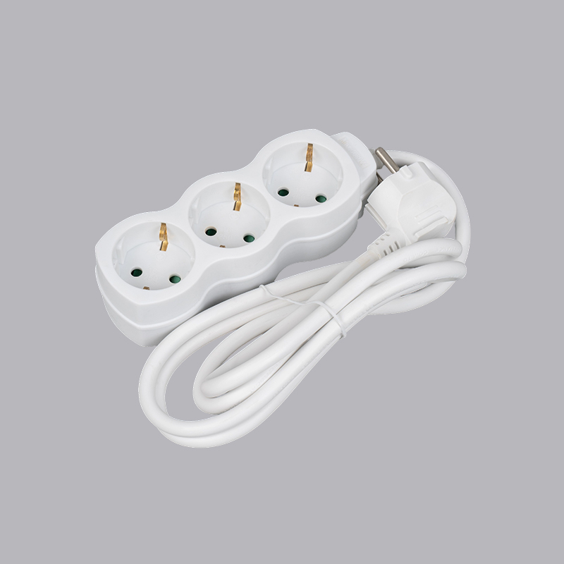 LOG-03 Nemecký typ tekvice v tvare 3-pásmového napájacieho kábla Multi-Socket