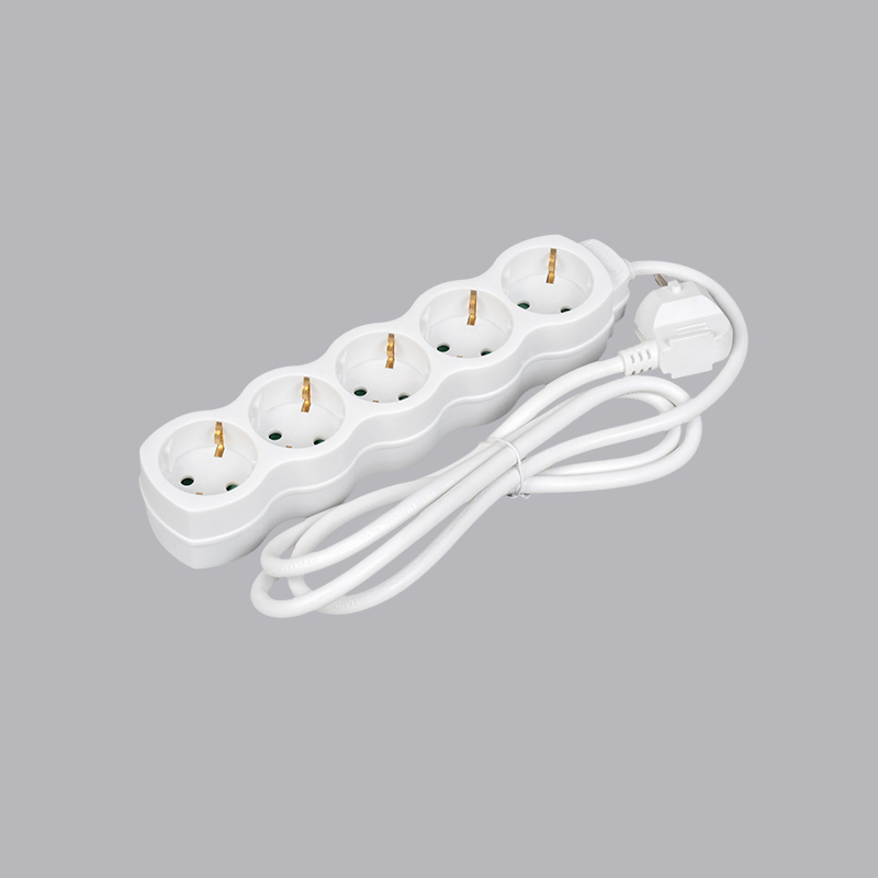 LOG-05 Nemecký typ tekvice v tvare 5-cestného napájacieho kábla Multi-Socket
