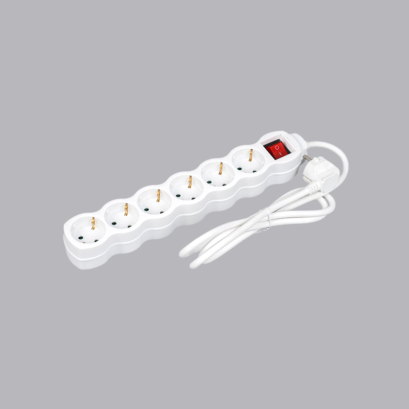 LOG-06K Nemecký typ tekvicového 6-cestného predlžovacieho kábla s prepínačom Multi-Socket