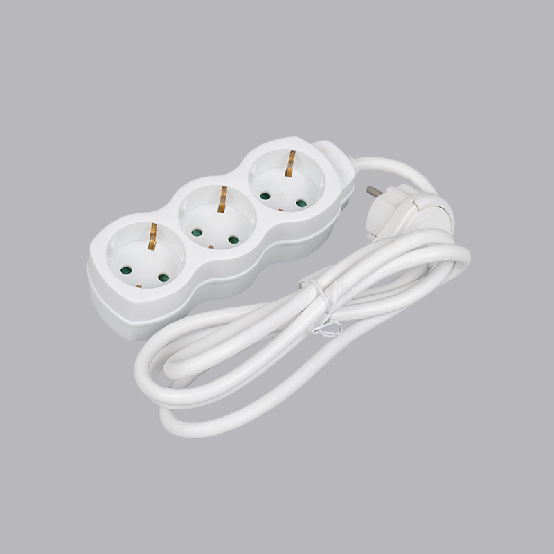 LOG-03L Nemecký typ tekvice tvarovaný 3-cestný predlžovací kábel so sťahovacím krúžkom Multi-Socket