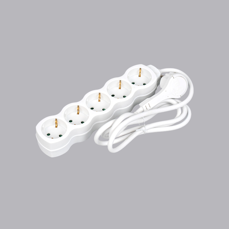 LOG-05L Nemecký typ tekvicového 5-cestného predlžovacieho kábla so sťahovacím krúžkom Multi-Socket