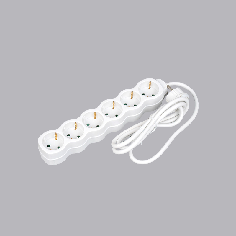 LOG-06L Nemecký typ tekvicového 6-cestného predlžovacieho kábla so sťahovacím krúžkom Multi-Socket