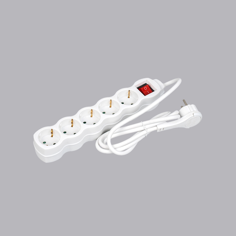 LOG-05KL Nemecký typ tekvicového 5-cestného predlžovacieho kábla so sťahovacím krúžkom a vypínačom Multi-Socket