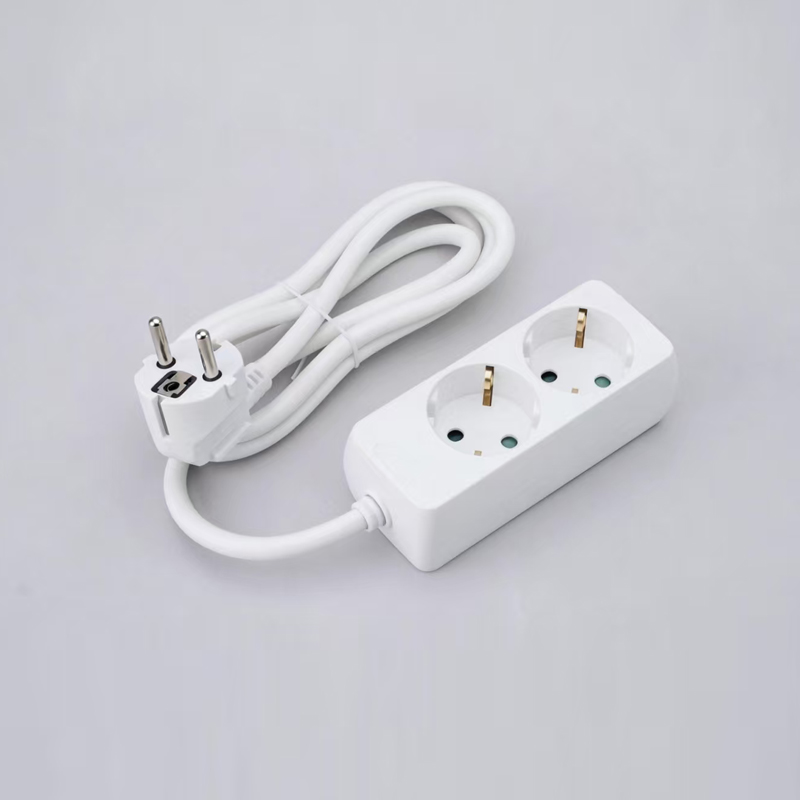 LOB-02 Nemecký typ obdĺžnikového tvaru 3-cestný napájací pásik Multi-Socket